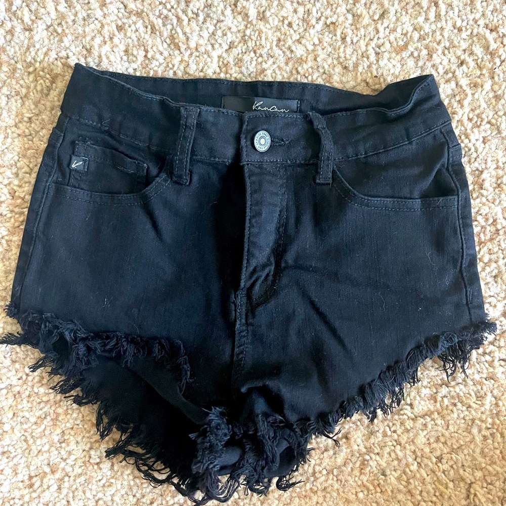 Black short cut shorts